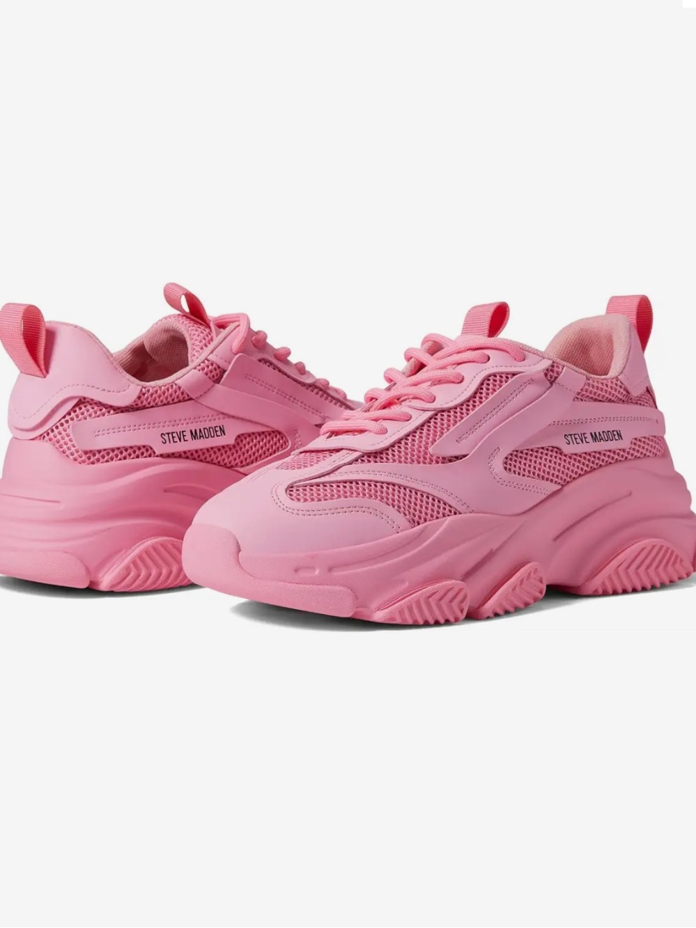 Steve Madden possession hot pink chummy trendy sneakers size 7.5 new